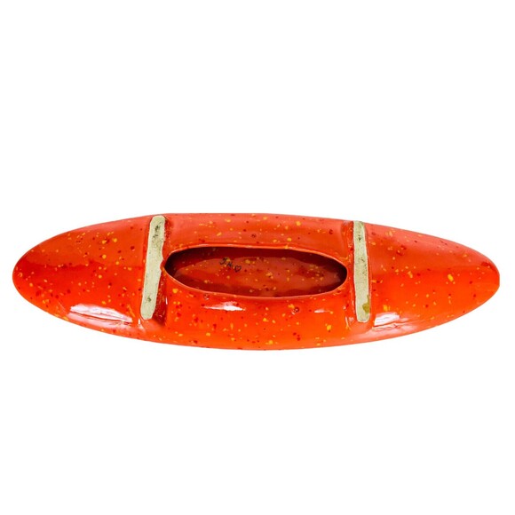 Vintage MCM 60s 70s Orange Speckled Ceramic Atomic Surfboard Ashtray 16" - Picture 7 of 9